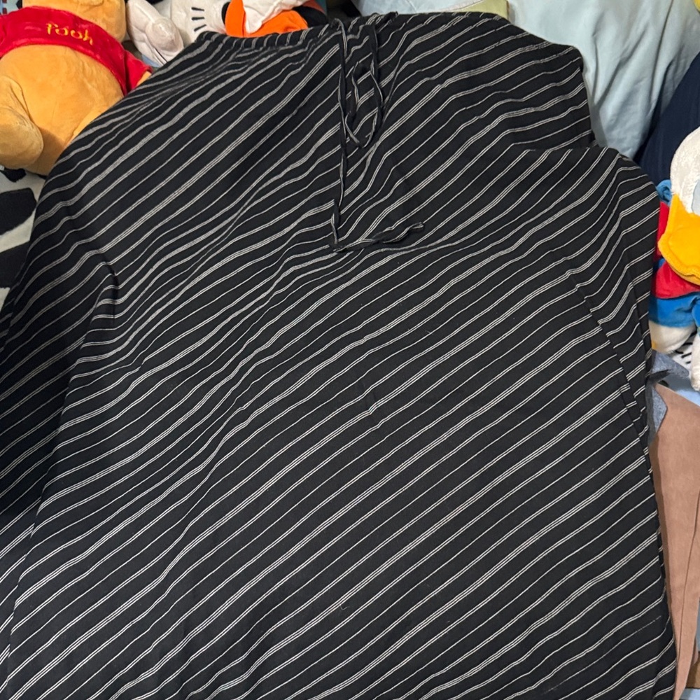 Lane Bryant Black Pencil Skirt with White Pinstripes